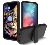 for iPhone 16 Case 6.1'', with Swivel Belt Clip Heavy Duty Shockproof TPU Protection Phone Cover for Apple iPhone 16,Colorful Cats