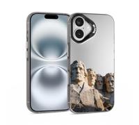 for iPhone 16 Case, Mount Rushmore Presidents Pattern Design Soft TPU Shockproof Protective Phone Cover, Slim Fit with 1mm Raised Screen & 2mm Raised Camera Edge Protection for Women Men Girls
