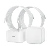 For iPhone 16 Fast Charger Plug, 2 Pack 25W PD USB C Fast Charging Plug with 2M USBC to C Cable for iPhone 16/15/15 Plus/15 Pro/15 Pro Max, iPad Pro/Air/Mini, USB C Charger UK Power Adapter