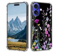 for iPhone 16 Plus case,Slim Transparent Flexible TPU Durable Shockproof Anti-Scratch Anti-Fall Phone Cover for iPhone 16 Plus 6.7 inch,Wildflower Plant