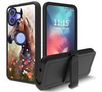 for iPhone 16 Plus Case, with Swivel Belt Clip Heavy Duty Shockproof TPU Protection Phone Cover for iPhone 16 Plus 6.7 inch,Garden Horse