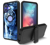 for iPhone 16 Plus Case, with Swivel Belt Clip Heavy Duty Shockproof TPU Protection Phone Cover for iPhone 16 Plus 6.7 inch,Wild Animals Tiger