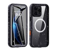 for iPhone 16 Pro Case IP68 Waterproof, Shockproof Heavy Duty Front and Back Cover [Camera Button Coverage] 360 Full Body Protective [Compatible with MagSafe] Military Bumper (Black, iPhone16 Pro)