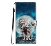for iPhone 16 Pro Case Wallet Credit Card Holder Slot Strap 2-in-1 Case for Women Girl Hybrid Protective Slim Hard Shell Magnetic PU Leather Folio Pocket Flip Cover for iPhone 16 Pro wolf