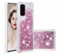 for iPhone 16 Pro Max Case, Glitter Liquid Defender TPU Shockproof Protective Silicone Case for Girls Women Floating Bling Sparkle Quicksand Phone Skin Cover for iPhone 16 Pro Max Rose gold
