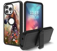 for iPhone 16 Pro Max Case, with Swivel Belt Clip Heavy Duty Shockproof TPU Protection Phone Cover for iPhone 16 Pro Max 6.9 inch 2024,Garden Horse