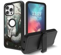 for iPhone 16 Pro Max Case, with Swivel Belt Clip Heavy Duty Shockproof TPU Protection Phone Cover for iPhone 16 Pro Max 6.9 inch 2024,Cute Cats Flower