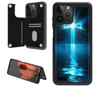 for iPhone 16 Pro Max Wallet Case 6.9" Case With Card Holder PU Leather Kickstand Christian Jesus Cross RFID Blocking Flip Magnetic Clasp Shookproof Protection Cover for iPhone 16 Pro Max 2024
