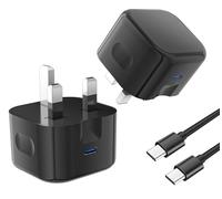 For iPhone 16e Charger, iPhone 16e Charger Plug And Cable, 20W Fast USB C Charger Plug 17 With Type C Charger Cable Fast PD Adapter Mains UK Wall Charger Air Pro (Black)