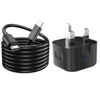 For iPhone 17 /Air /17 Pro /17 Pro Max /16E Charger, iPhone 17/Air/16e Charger Plug And Cable, 20W Fast USB C Charger Plug With Type C Charger Cable Fast PD Adapter Mains UK Wall Charger (Black)