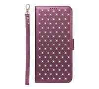 for iPhone 17 Air Case, Bling Glitter Sparkly Diamond Shockproof Soft PU Leather book Wallet Phone Cases with Kickstand Function Card Holder ID Slot Flip Protective Cover Purple
