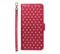 for iPhone 17 Air Case, Bling Glitter Sparkly Diamond Shockproof Soft PU Leather book Wallet Phone Cases with Kickstand Function Card Holder ID Slot Flip Protective Cover red