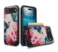for iPhone 17 Air Case Wallet Case with Credit Card Holder Dual Layer Shock Proof Protective Phone Case for iPhone 17 Air 6.5 inch 2025 - Hummingbird Cherry Blossoms