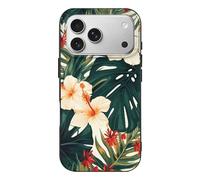 for iPhone 17 Case, Scratch Resistant Slim Phone Cover Soft TPU, Wireless Charging Compatible, Tropical Summer Hawaiian Flower Palm Leaves iPhone 17 Pro Case Shockproof Flexible Protective Cases for W