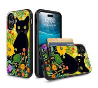 for iPhone 17 Case Wallet Case with Credit Card Holder Dual Layer Shock Proof Protective Phone Case for iPhone 17 6.3 inch 2025 - Cherry Blossom Tree Fox