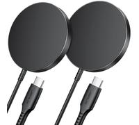 for iPhone 17 MagSafe Charger 2-Pack, JSAUX 15W Magnetic Wireless Charger for MagSafe Charger, iPhone 17e/17 Air Pro Max/16/15/14/13/12 Series/Airpods, Mag Wireless Charging Pad-Black