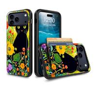 for iPhone 17 Pro Max Case Wallet Case with Credit Card Holder Dual Layer Shock Proof Protective Phone Case for iPhone 17 Pro Max 6.9 inch 2025 - Cherry Blossom Tree Fox