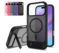 for iPhone 17 Pro Max Case with Hidden Stand, Military-Grade Protection & Ultra-Thin Matte Finish (Black,for 16E)