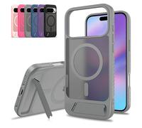 for iPhone 17 Pro Max Case with Hidden Stand, Military-Grade Protection & Ultra-Thin Matte Finish (Gray,14)