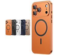 For iPhone 17 Pro Max Metal Case, lloy Aluminum Bumper Alloy Magnetic Frame Case, Fit for MagSafe Slim Phone Cover for iPhone 17/16/15 Series (for iPhone 17,Orange)