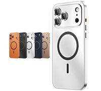 For iPhone 17 Pro Max Metal Case, lloy Aluminum Bumper Alloy Magnetic Frame Case, Fit for MagSafe Slim Phone Cover for iPhone 17/16/15 Series (for iPhone 17,Silver)