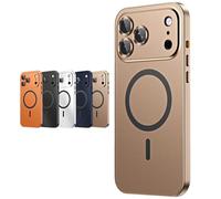 For iPhone 17 Pro Max Metal Case, lloy Aluminum Bumper Alloy Magnetic Frame Case, Fit for MagSafe Slim Phone Cover for iPhone 17/16/15 Series (for iPhone 15Pro,Gold)