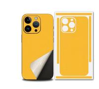 For iPhone 17 Pro Max Skin Wrap, Ultra-Thin 3M Texture Matte Carbon Fiber Full Body Protective Sticker for Minimalist Style Lovers (Yellow)