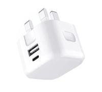 For iPhone 17e 17 16 15 16e USB C Fast Charger Plug 20W USB C A Dual Port UK Mains Wall Charger Power Adapter for iPhone 17 16 15 Pro Max 17 16 16e Plus 15 14 13 12 mini 11 8 7 XS XR 6s SE iPadPro Air