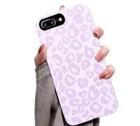 for iPhone 7/8 Plus Case Cute Leopard Phone Case Luxury Trendy Retro Cheetah Print Design, Aesthetic Pattern Y2k Cover, Shockproof 2-in-1 Double Layer Protective Cover for Women Girls, bw16