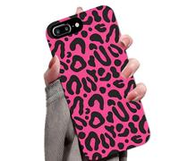 for iPhone 7/8 Plus Case Cute Leopard Phone Case Luxury Trendy Retro Cheetah Print Design, Aesthetic Pattern Y2k Cover, Shockproof 2-in-1 Double Layer Protective Cover for Women Girls, bw19