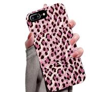 for iPhone 7/8 Plus Case Cute Leopard Phone Case Luxury Trendy Retro Cheetah Print Design, Aesthetic Pattern Y2k Cover, Shockproof 2-in-1 Double Layer Protective Cover for Women Girls, BW03
