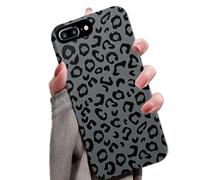 for iPhone 7/8 Plus Case Cute Leopard Phone Case Luxury Trendy Retro Cheetah Print Design, Aesthetic Pattern Y2k Cover, Shockproof 2-in-1 Double Layer Protective Cover for Women Girls, bw09