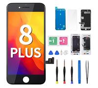 for iPhone 8 Plus Screen Replacement Black 5.5" Kit 8plus LCD Display 3D Touch Digitizer Full Assembly with Magnetic Screws Pad Waterproof Adhesive Fix Front Glass Repair Tools for A1864, A1897, A1898