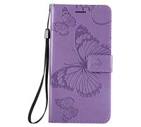 for iPhone Air Case, Flip PU Leather Shockproof Wallet Phone Cases Butterfly Folio Slim Fit Magnetic Protective Cover TPU Bumper with Stand Card Holder Slots for iPhone Air purple