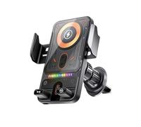 For IPhone Cars 15W Universal Car Wireless Charger Mount Auto-Sensing Electric Telescopic 360° Rotating Ambient Light