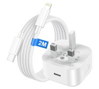 For iPhone Charger Fast Charge, 20W iPhone Fast Charger Plug with 2M Nylon USB C to Lightning Cable for iPhone 14 13 12 11 Pro Max/Mini/XS/SE/8, USB C Fast Plug Fast Charger Power Adapter