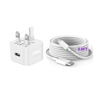 For iPhone Fast Charger [MFi Certified] 20W PD USB-C Power Adapter with 6.6FT USB-C to Lightning Cable for iPhone 14/14 Plus/14 Pro/14 Pro Max/13/12/11/X/XR/XS/SE 2020/8/7/6/6S/Mini/AirPods