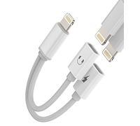 for iPhone Headphone Adapter Dual Lightning Splitter 2in1 Audio Charging Dongle Double Jack Adaptador para AUX Charge Cable for Apple MFI Certified 13 12 11 Pro Max Mini 7 X Xr 8 Plus Earbud Converter