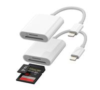 for iPhone Lightning to Micro SD TF Flash Adapter Card Reader Accessories 2in1(2Pack) Camera Memory for Apple MFI 11 12 13 14 Pro Max X XS XR SE 7 8 Plus for iPad Air Compact Photo Photography Viewer