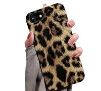 for iPhone SE 2022/SE 2020/7/8 Case Cute Leopard Phone Case Luxury Trendy Retro Cheetah Print Design, Aesthetic Pattern Y2k Cover, Shockproof 2-in-1 Double Layer Protective Cover for Women Girls, BW01