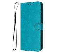 for iPhone Xr Case, Premium Leather Magnetic Wallet Phone Cases with Card Slots and Wrist Strap,Shockproof Protection Cover for iPhone Xr,Lake Blue