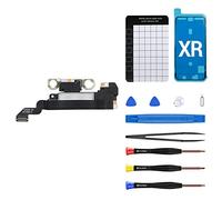 for iPhone Xr Ear Speaker Replacement Repair Kit NEW Front Earpiece Module with Ambient Light Sensor Part Proximity Sensor Flex Cable Connector Fix Tools Kit for iPhoneXR A1984 A2105 A2106 A2108