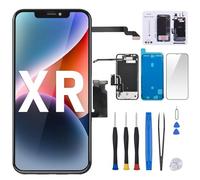 for iPhone XR Screen Replacement 6.1” with Ear Speaker Proximity Sensor Kit, LCD Display 3D Touch Digitizer Full Assembly Fix Tools Magnetic Screw Mat Front Earpiece Repair A1984, A2105, A2106, A2108