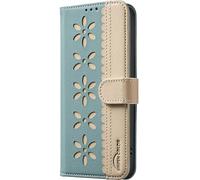 for iPhone XS Max Case Wallet with Credit Card Holder, Lace Flowers Pattern Flip Premium PU Leather Magnetic Closure Shockproof Protective Cover for iPhone XS Max,green