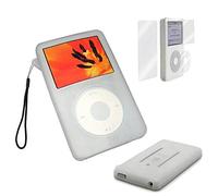 for iPod Classic Case, Silicone Skin Case Cover for Apple iPod Classic 6th 7th 80GB, 120GB Thin 160GB and iPod Video 5th 30gb + Screen Protector & Lanyard-10.5mm Thickness Thin Version(White)