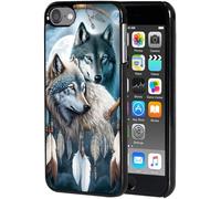 for iPod Touch 7 Case,Touch 6/5 Case,AIRWEE Slim Back Cover Hard Plastic Protector Case for Apple iPod Touch 5th/6th/7th Generation for Women Girl Men, Wolf Lover