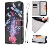 for itel A80 4G Phone Case, Shockproof 3D Painted PU Leather Flip Folio Notebook Wallet Cases with Stand Function Card Holder Slots Protective Cover for itel A80 4G,dragonfly