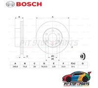 For Iveco Daily Brake Disc Bosch 0986479641 Single 74 mm Premium 2014-2016