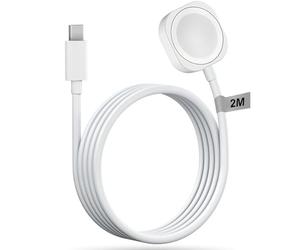 For iWatch Charger - 2025 New【MFi Certified: Watch USB-C Fast Magnetic Charging Cable (2m/6.6ft)】for iWatch Series Ultra 2/Ultra/11/10/9/8/7/6/5/4/3/2/1/SE, Type-C Portable iWatch Charging Dock, White