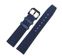for IWC Pilot Spitfire Timezone TopGun Strap Green Black Belts Wristwatch Straps 20mm 21mm 22mm Nylon Canvas Fabric Watch Band (Color : Blue Black, Size : 20mm) (Pin Blue Black,22mm)